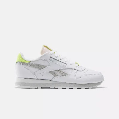 Reebok Women's Classic Leather Shoes In Ftwr White / Pure Grey 2 / Acid 