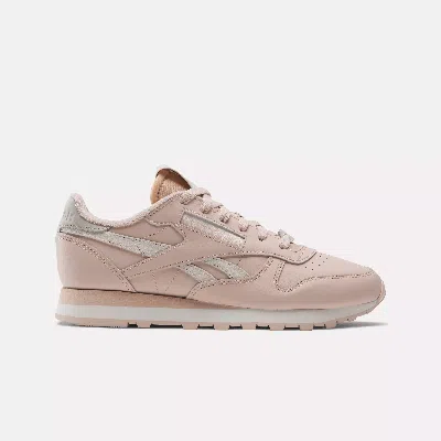 Reebok Women's Classic Leather Casual Sneakers From Finish Line In Pink Stucco / Bone / Ash
