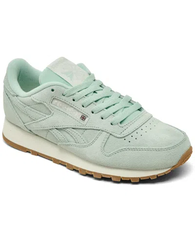 Reebok Women's Classic Leather Suede Casual Sneakers From Finish Line In Green
