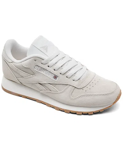Reebok Women's Classic Leather Suede Casual Sneakers From Finish Line In White