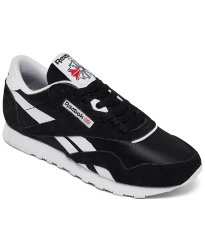 Reebok Women's Classic Nylon Casual Sneakers From Finish Line In Black,white