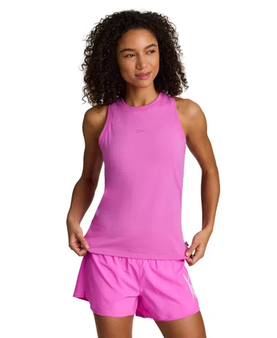 Reebok Women's Core Fitted Crewneck Tank Top In Pink