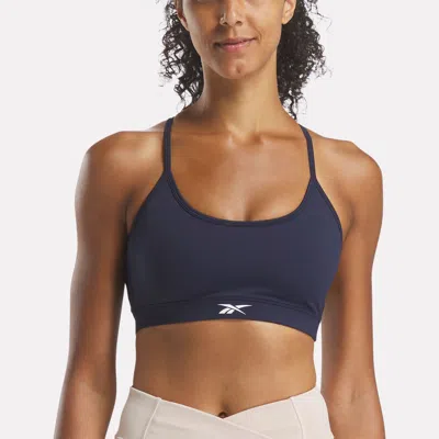 Reebok Women's Core Strappy Bra - Medium Support In Blue
