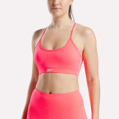 Reebok Women's Core Strappy Bra - Medium Support In Pink