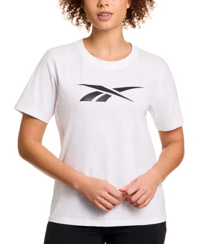 Reebok Women's Cotton Logo-graphic Crewneck T-shirt