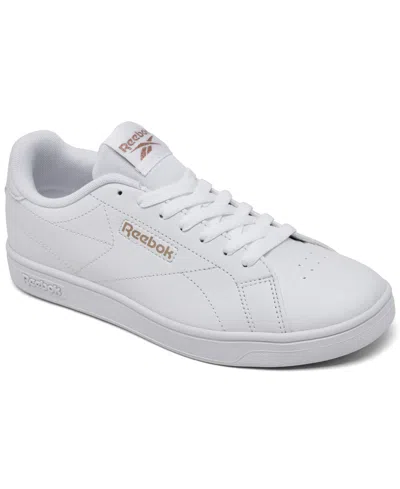Reebok Women's Court Clean Casual Sneakers From Finish Line In White,rose Gold