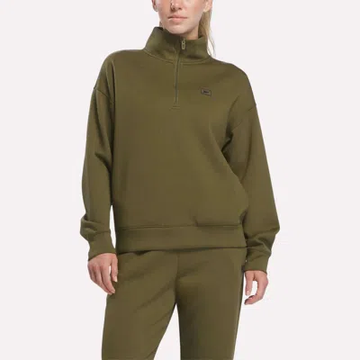 Reebok Women's Crop Half-zip Sweatshirt In White