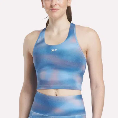 Reebok Women's Cropped Bra Tank Top In Vector Periblue