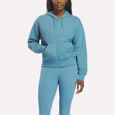 Reebok Women's Cropped Full-zip Hoodie In Blue
