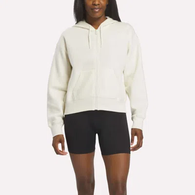 Reebok Women's Cropped Full-zip Hoodie In White