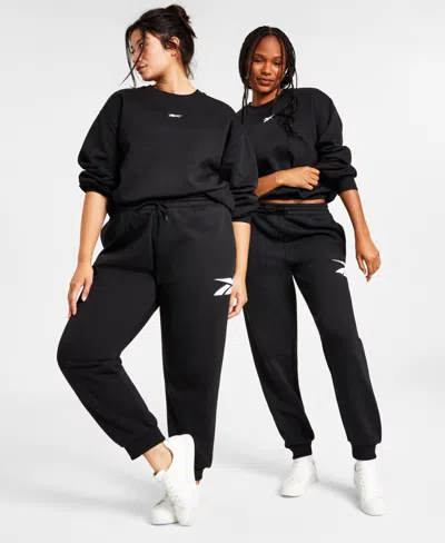Reebok Women's Fleece Vector Jogger Pants, A Macy's Exclusive In Black
