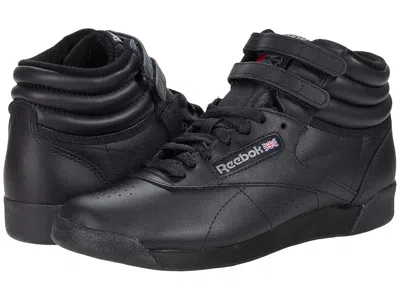 Reebok Big Girls Freestyle Hi Stay-put Closure Casual Sneakers From Finish Line In Black