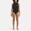 REEBOK WOMEN'S HIGH NECK ONE PIECE SWIMSUIT WITH CENTER-FRONT ZIPPER AND COLLAR IN