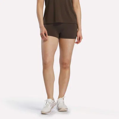 Reebok Women's High-rise Mini Biker Shorts 3" In Brown