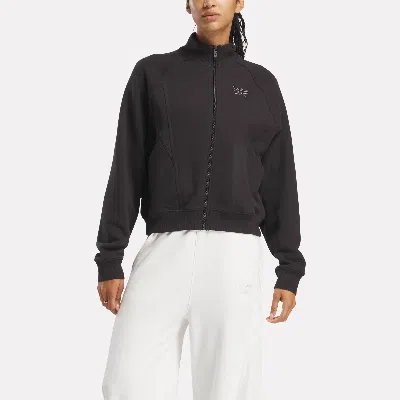 Reebok Women's Icon Elements French Terry Full-zip Top In Black