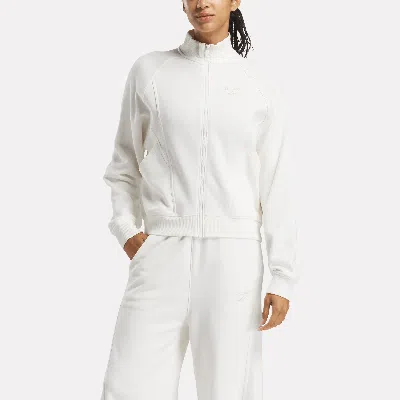 Reebok Women's Icon Elements French Terry Full-zip Top In Gray