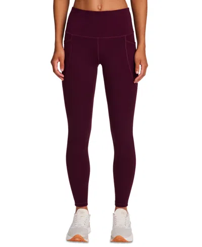 Reebok Women's Id Train Pocket High-rise Ankle Leggings In Burgundy