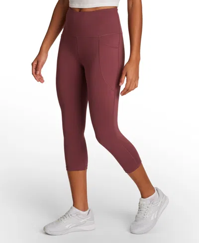 Reebok Women's Id Train Pull-on Capri Leggings In Burgundy