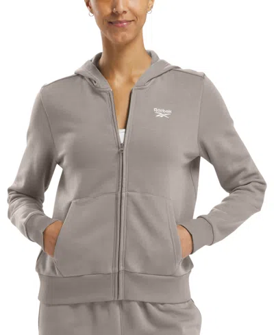 Reebok Women's Fleece Full-zip Hoodie In Moonstone