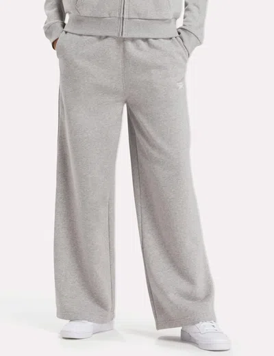 Reebok Women's Identity Fleece Wide Leg Pants In Gray