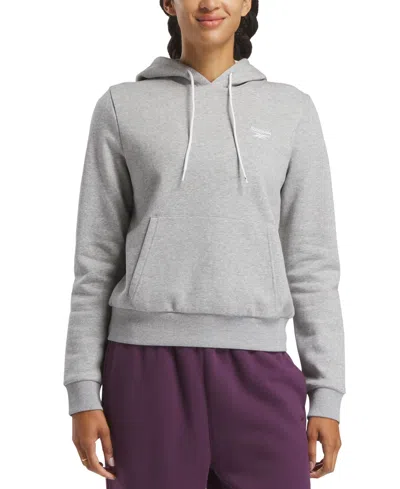Reebok Women's Long-sleeve Fleece Hoodie In Grey Heather