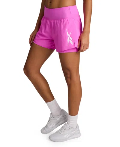 Reebok Women's Interlock Pull-on Running Shorts In Pink