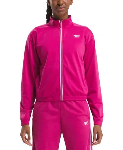 Reebok Women's Logo Tricot Long-sleeve Track Jacket, A Macy's Exclusive In Seprpi