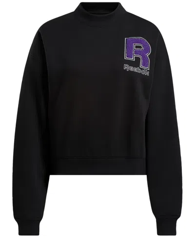 Reebok Women's Long-sleeve Crewneck Sweatshirt In Black