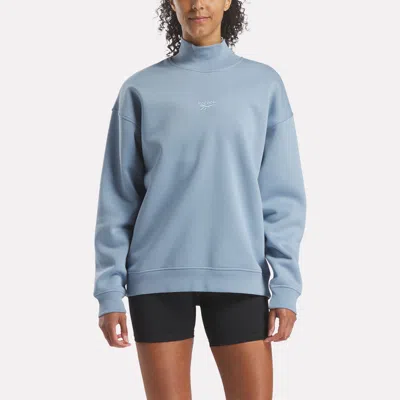 Reebok Women's Longline Roll Neck Sweatshirt In Blue