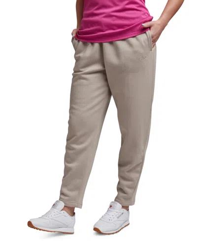 Reebok Women's Lux Fleece Mid-rise Pull-on Jogger Sweatpants In Ash