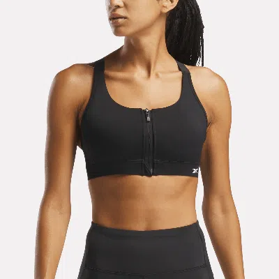 Reebok Women's Lux Front-zip High-impact Bra In Blue