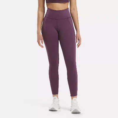 Reebok Women's Lux High Rise Full-length Leggings In Midnight Plum