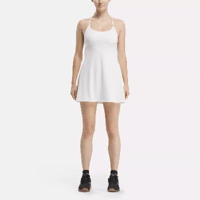 Reebok Women's Lux Strappy Sleeveless Bodysuit Dress In Chalk