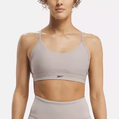 Reebok Women's Lux Strappy Sports Bra In In Ash