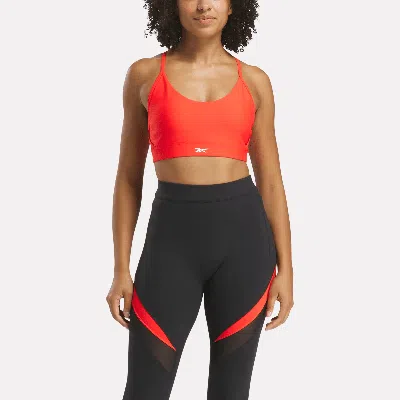 Reebok Women's Lux Strappy Sports Bra In Orange