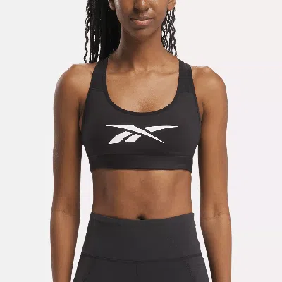 Reebok Women's Lux Vector Racer Sports Bra In Black