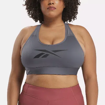 Reebok Women's Lux Vector Racer Sports Bra (plus Size) In Cold Grey 6