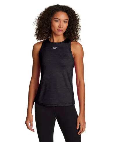 Reebok Women's Marled Crewneck Performance Tank Top In Black