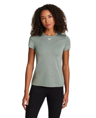 Reebok Women's Marled Crewneck Performance T-shirt In Green
