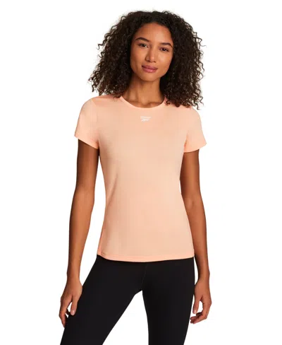 Reebok Women's Marled Crewneck Performance T-shirt In Orange