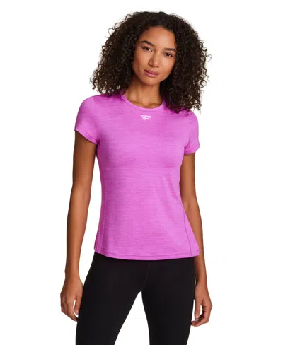 Reebok Women's Marled Crewneck Performance T-shirt In Pink