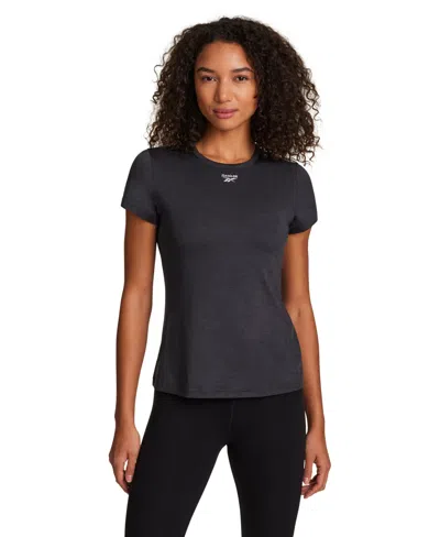Reebok Women's Marled Crewneck Performance T-shirt In Black