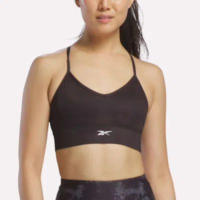 Reebok Women's Printed Tri-back Sports Bra In Black