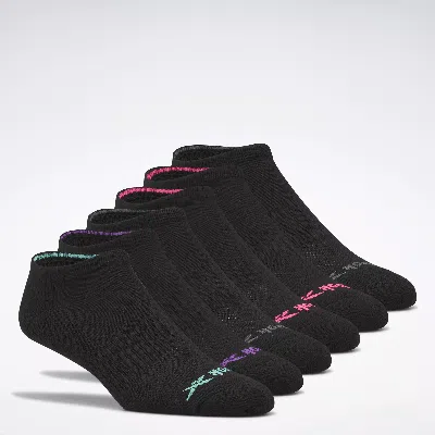 Reebok Women's  Basic Low-cut Socks 6 Pairs In Black