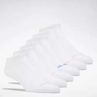 Reebok Women's  Basic Low-cut Socks 6 Pairs In White