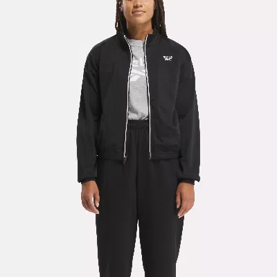 Reebok Women's  Identity Back Vector Tricot Track Jacket In Black