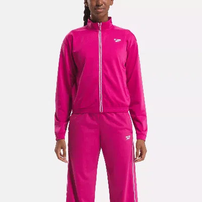 Reebok Women's  Identity Back Vector Tricot Track Jacket In Semi Proud Pink