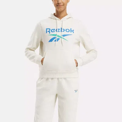 Reebok Women's Big-logo Fleece Hoodie In Vintage Chalk