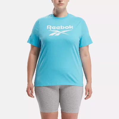 Reebok Women's  Identity Big Logo T-shirt (plus Size) In In Bold Cyan