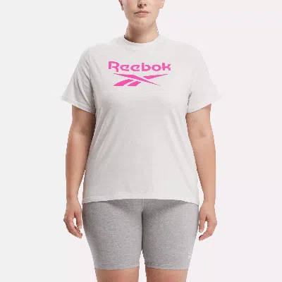 Reebok Plus Size Short Sleeve Logo Graphic T-shirt In Chalk